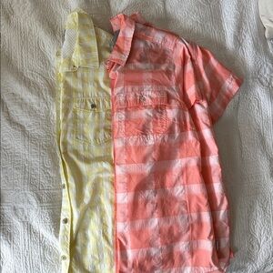 Two Eddie Bauer Coral and Yellow‎ Classic Fit Shirt